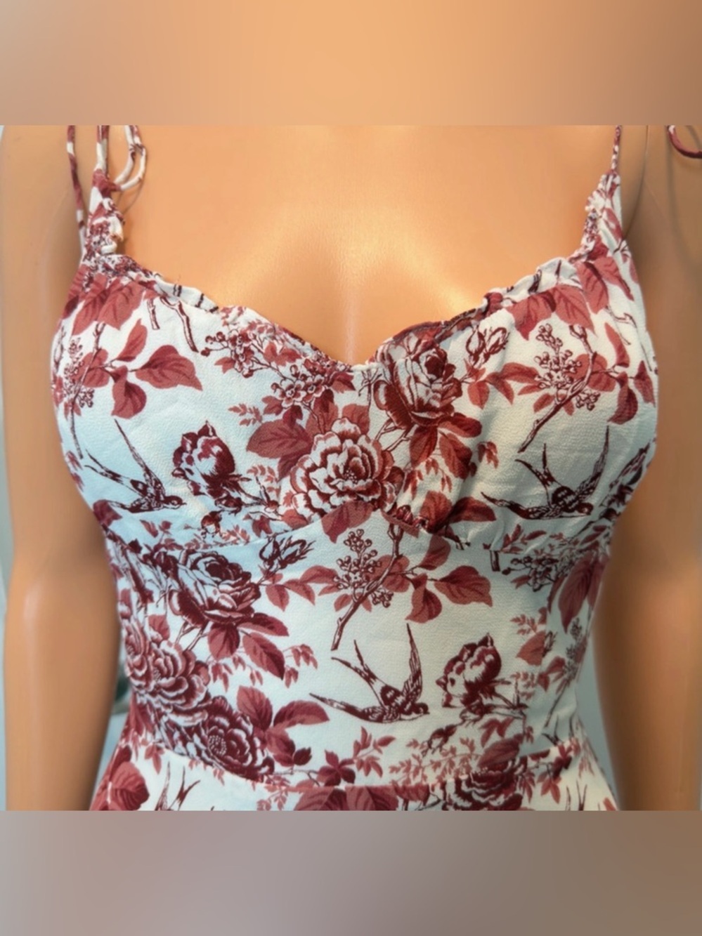Reformation Red and White Floral Mini Dress - Picture 7 of 15
